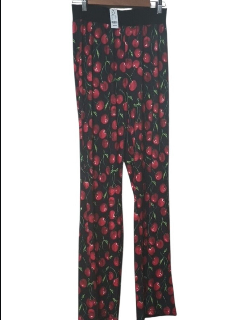 7th Avenue Cherry Print Pull-on Flare Legged Ruched Pants from New York & Co